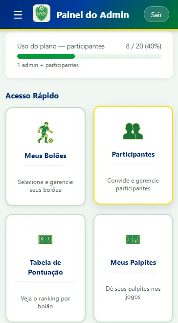 App do Bolão da Copa 2026 - Screenshot 2
