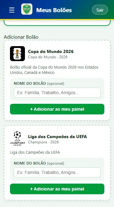 App do Bolão da Copa 2026 - Screenshot 4