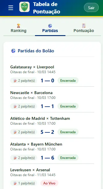 App do Bolão da Copa 2026 - Screenshot 6